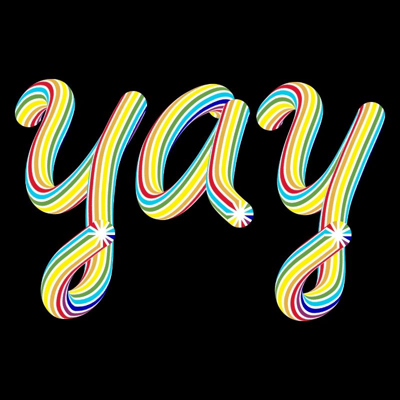 Yay - Schriftzug in Regenbogenfarben