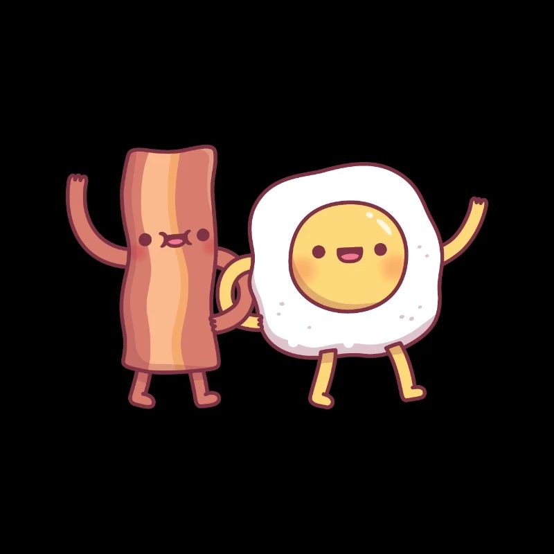 Mignon bacon et œuf meilleurs amis