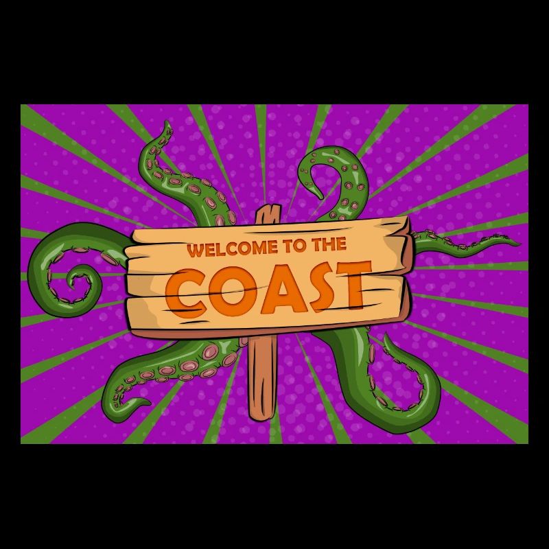 Welcome to the coast Spooky Halloween Comic Style