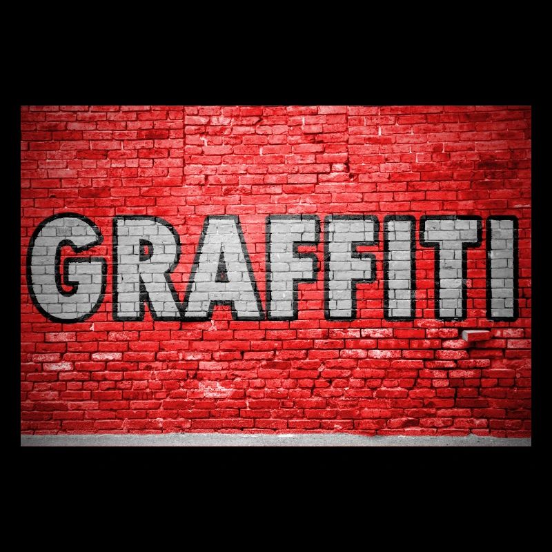Graffiti brick wall