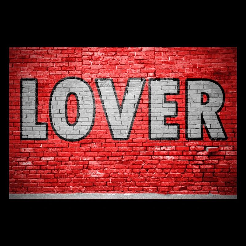 Lover Ziegelsteinmauer Graffiti