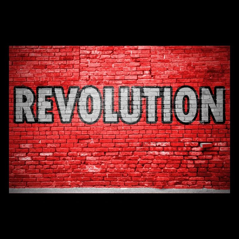 Revolution Ziegelsteinmauer Graffiti