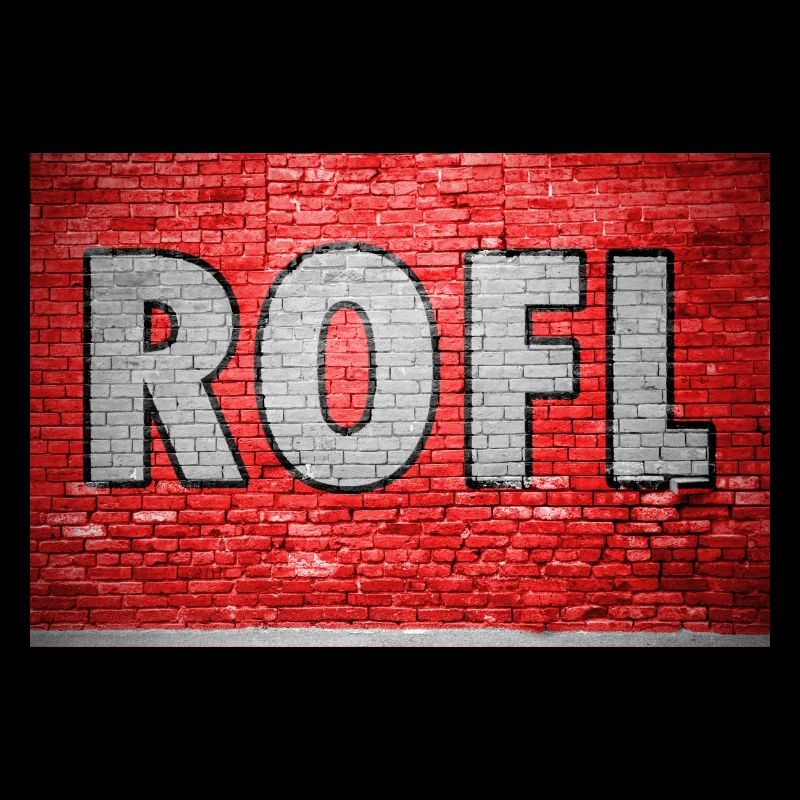 ROFL Ziegelsteinmauer Graffiti