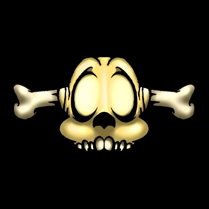 Skull. Skull with bone through head.