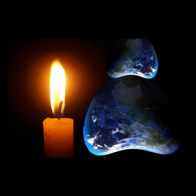 A candle shining over an unknown land.