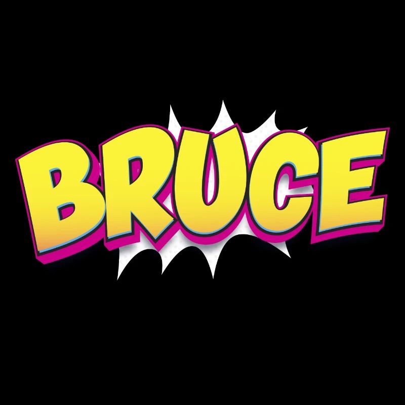 Bruce Benutzerdefinierter Name Comic-Stil Pop-Art, Bruce