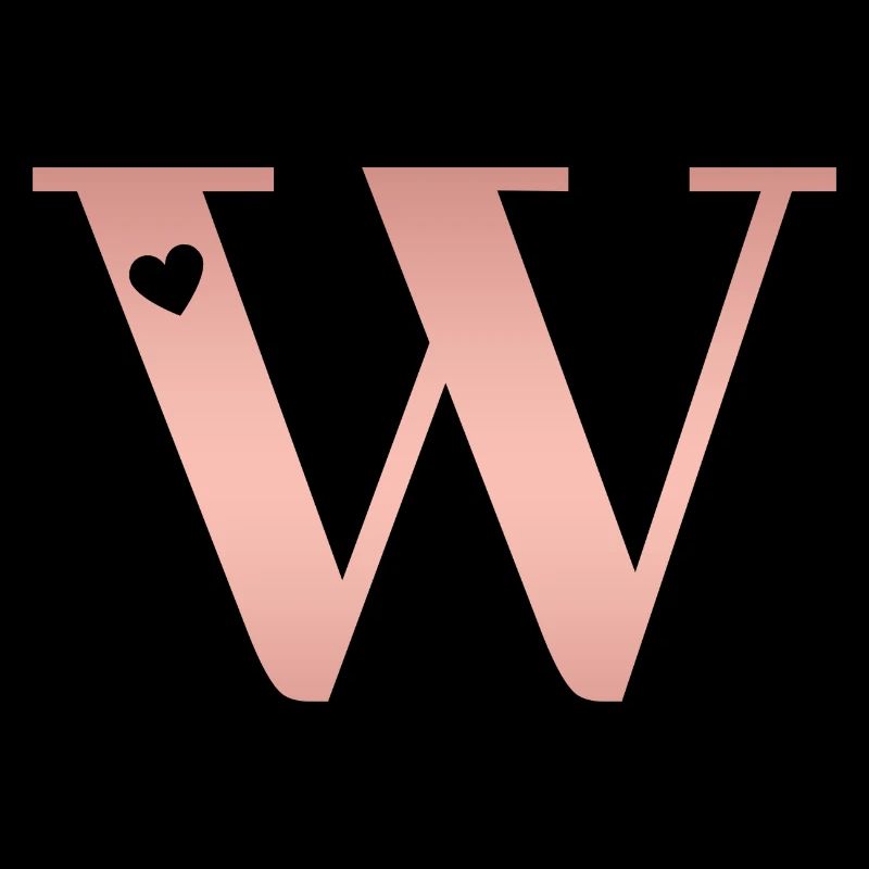 Buchstabe W Roségold