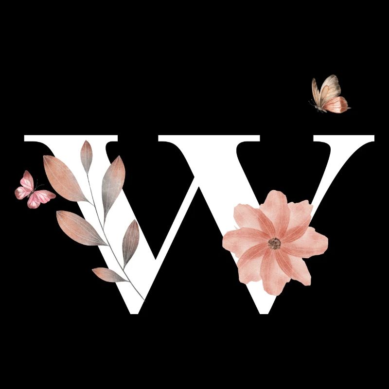 Buchstabe w Wildblumen Aquarelle