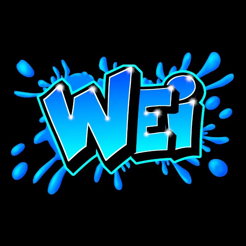 Graffiti WEI splash Bleu Fait par Max le Tagueur