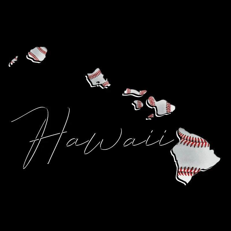 Real Baseball in Hawaii State Map HI