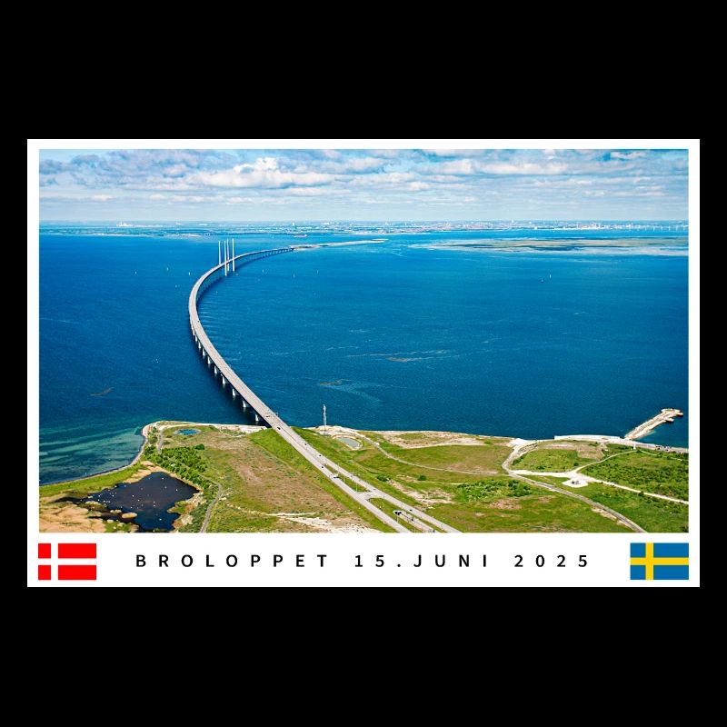 Motif de pont coloré avec date et drapeaux