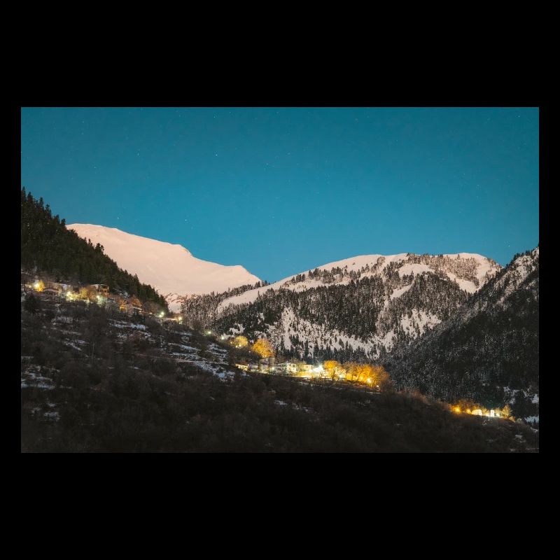 Alpen Glow On Agrafa mountain range in Greece