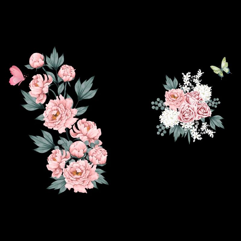 Lettre w fleurs rose