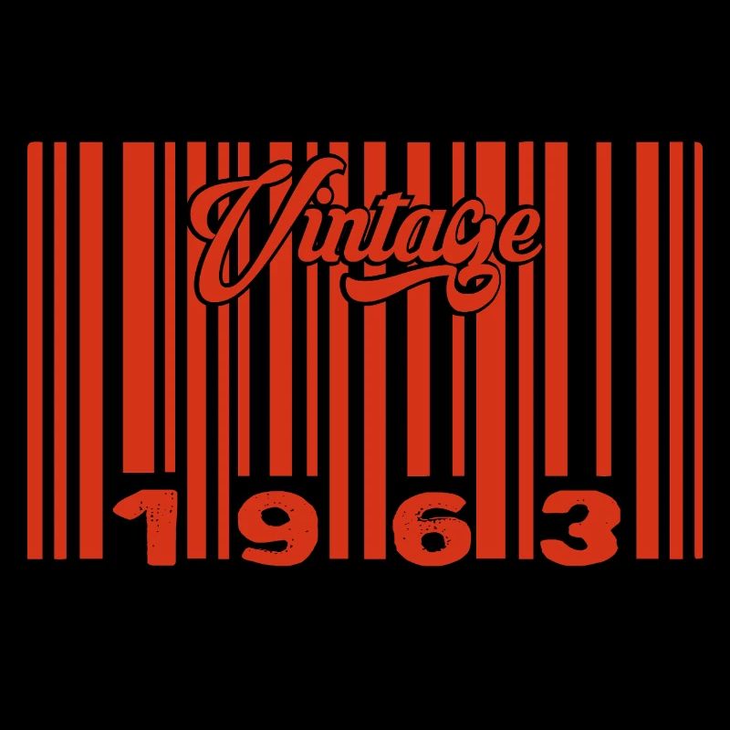 vintage 1963 né en 1963 62 ans bar code anniversai