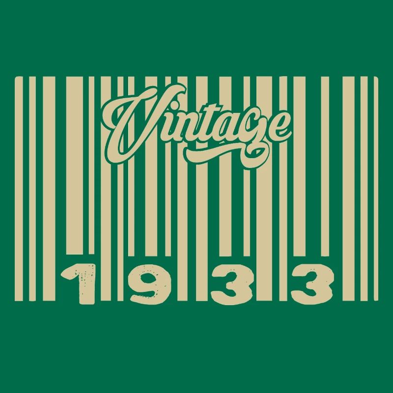 vintage 1933 Code barre 1933: Année 2025.