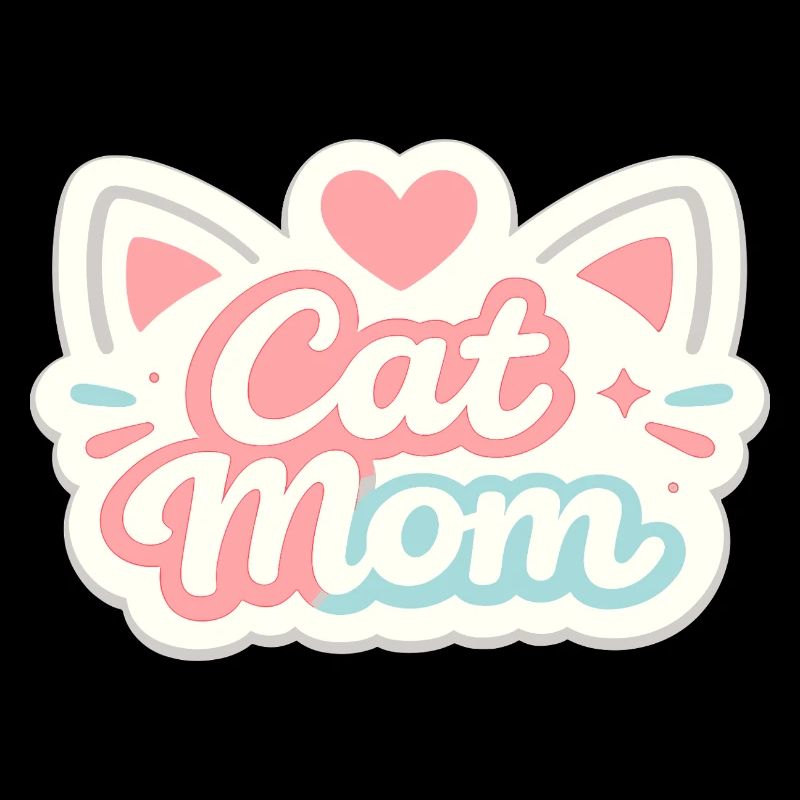 Motif pastel de maman chat