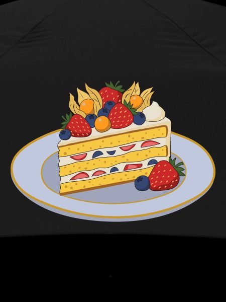 Fruity cake slice with berries