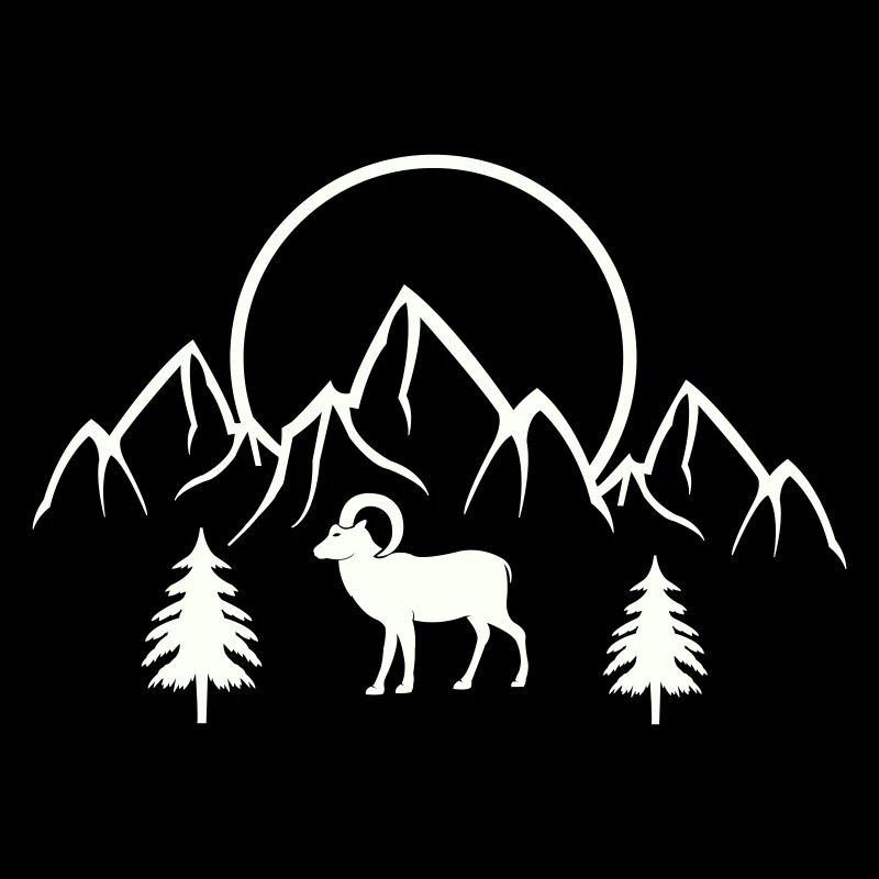 Alpine moonscape with Capricorn