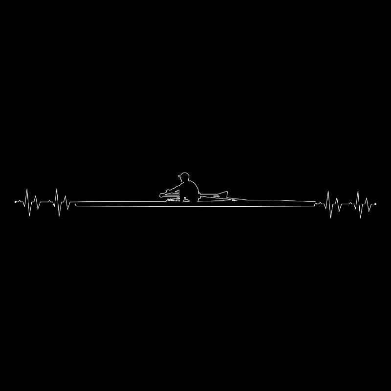 Rowing Heartbeat Silhouette