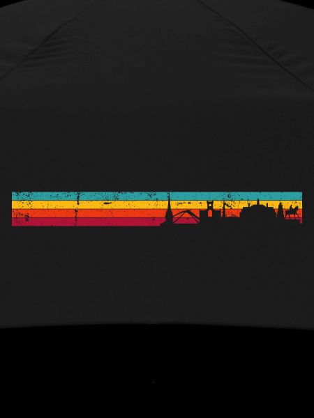 Sunset Skyline Rainbow Stripes