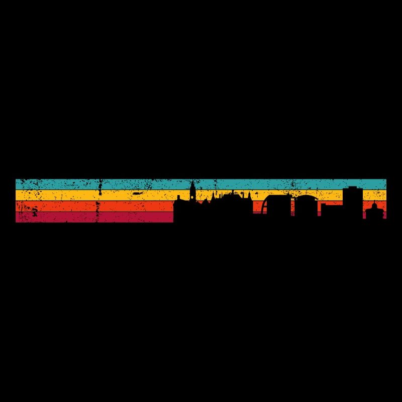 Silhouette en dégradé de la skyline du coucher du soleil
