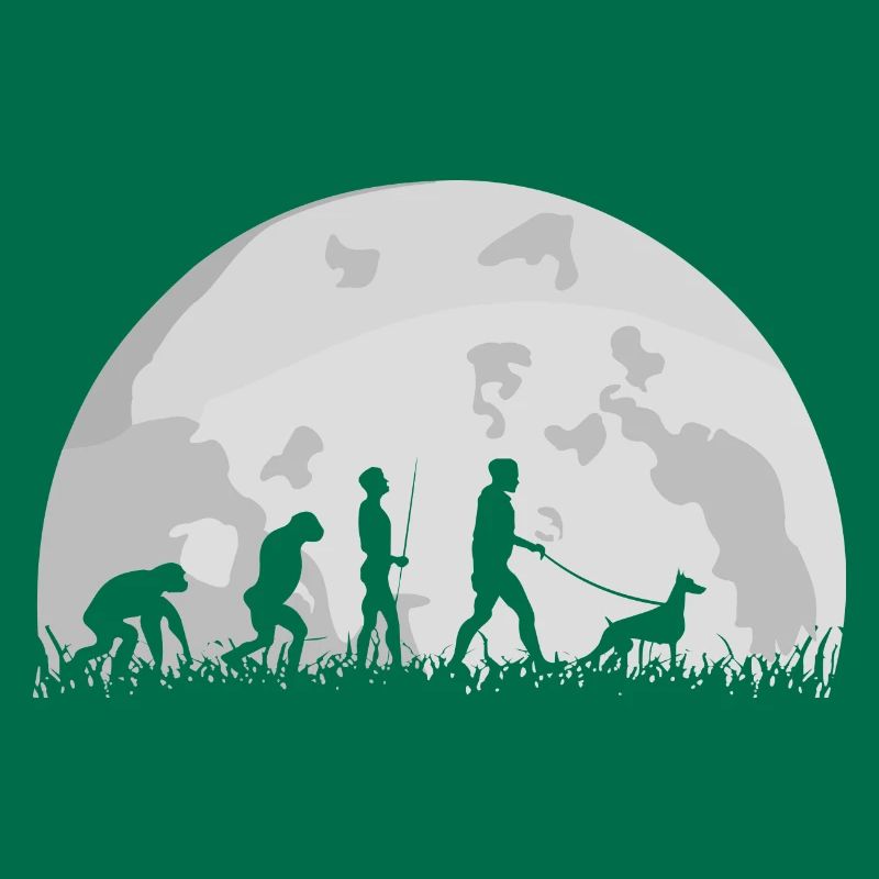 Dobermann Dog Owner Evolution Moon Silhouette