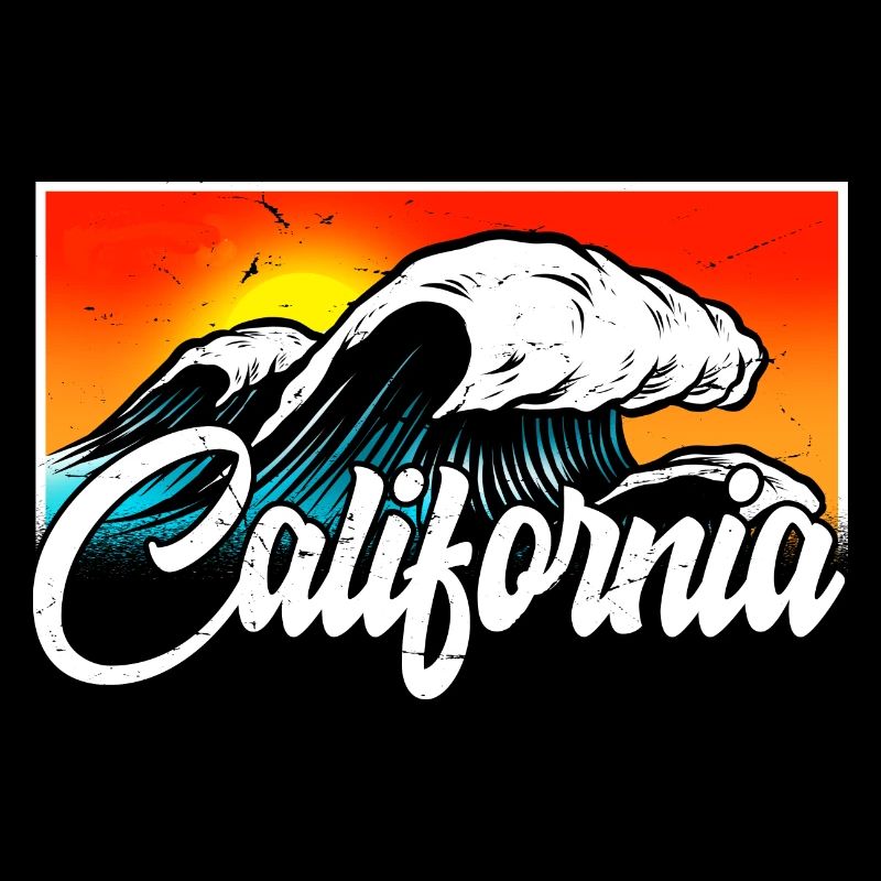 California Retro Surfer Wave Ocean vintage 70s