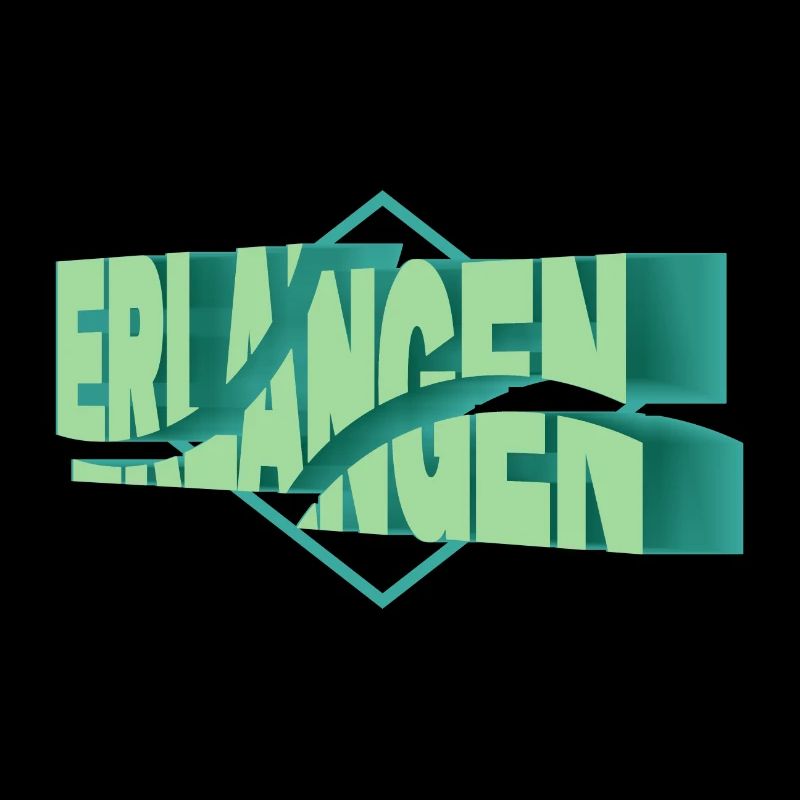 Erlangen Germany City 3D Font Skyline