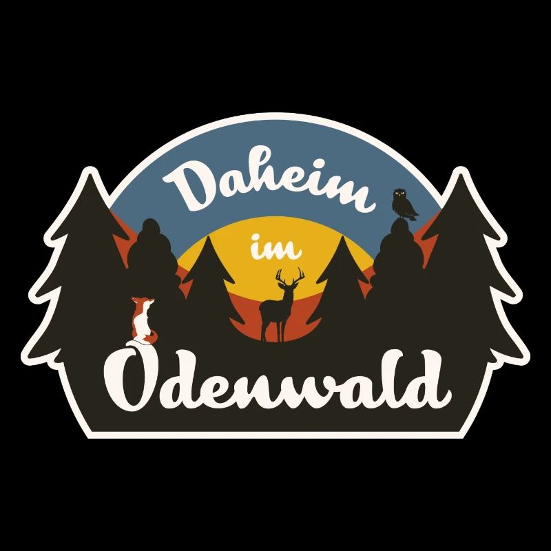 Daheim im Odenwald - Retro Black