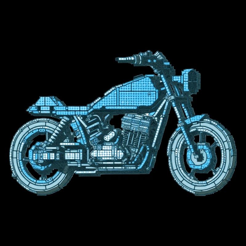 The motorcycle in 8 bit for geeks and gamers