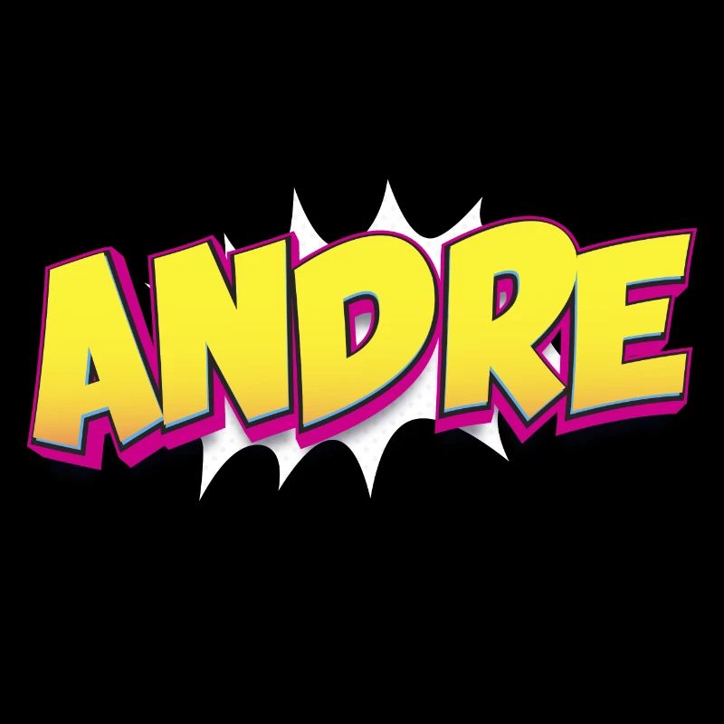 Andre Benutzerdefinierter Name Comic-Stil Pop-Art, Andre