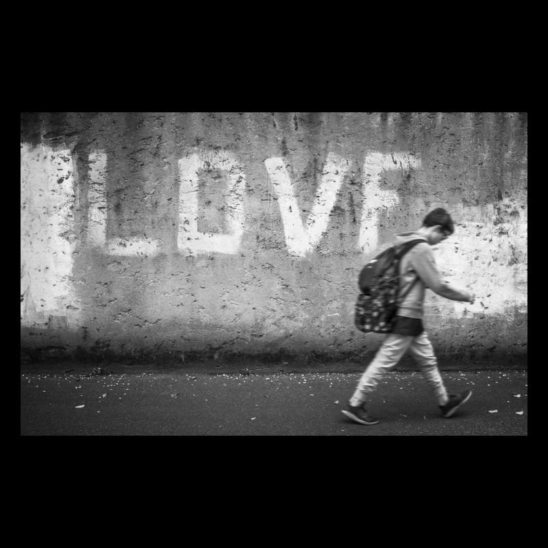 Schoolboy with backpack
