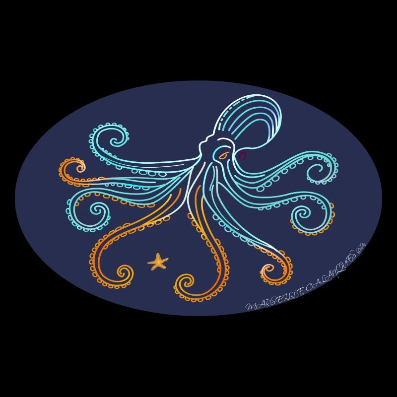 Stilisierte mediterrane Oktopus-Illustration