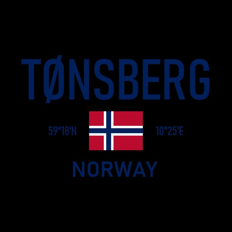 Tønsberg - Norvège - Coordonnées - Drapeau
