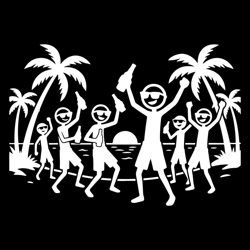 Équipe de la fête de vacances à la plage