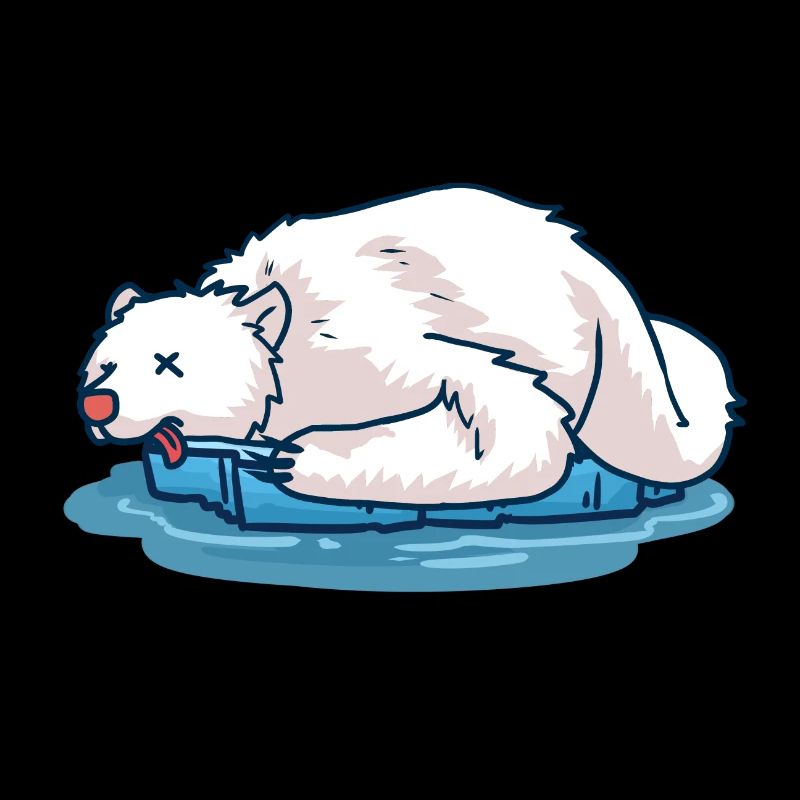 Dead polar bear on an ice floe Rip Climate change