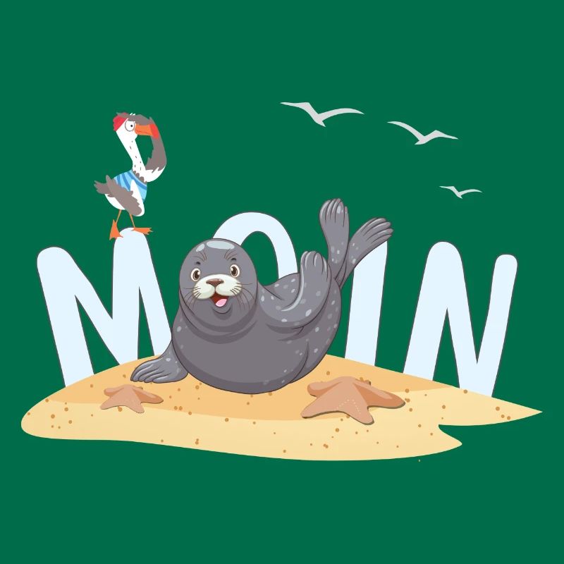 Moin Robbe Möwe Strand