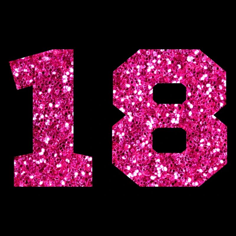 Nummer 18 Pink Glitter - 18. Geburtstag