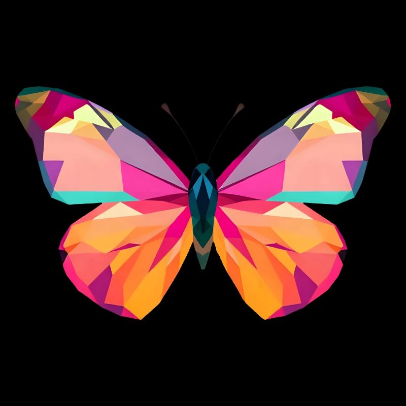 Ailes de papillon vibrantes dans le style Low Poly