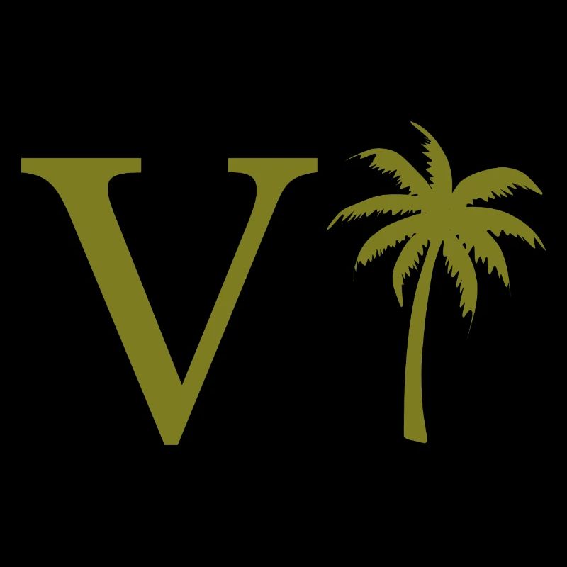 Letter V Green Palm