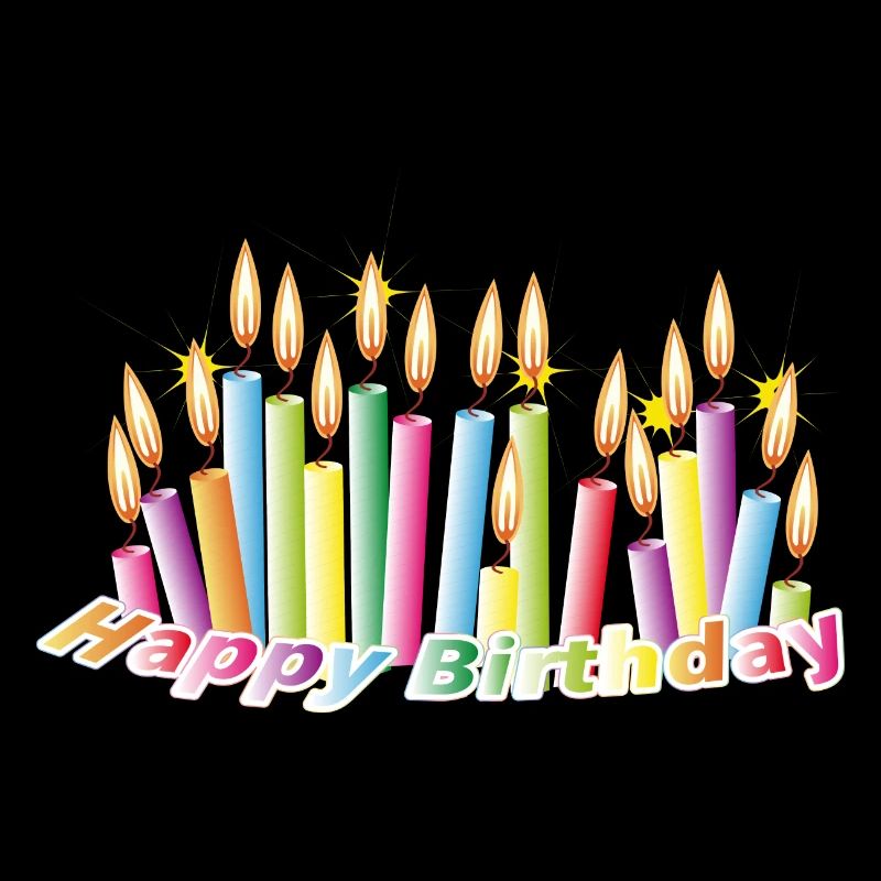 Bougies d'anniversaire arc-en-ciel avec joyeux anniversaire