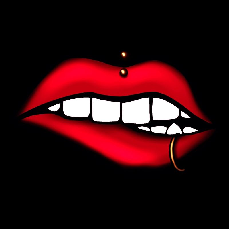 Pretty lips with piercing