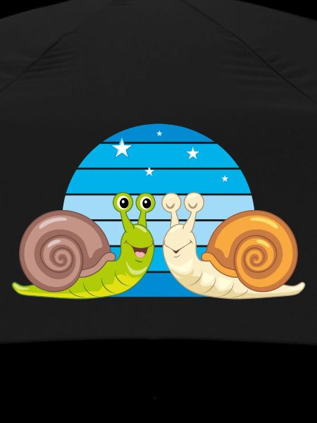 Two funny smiling snails
