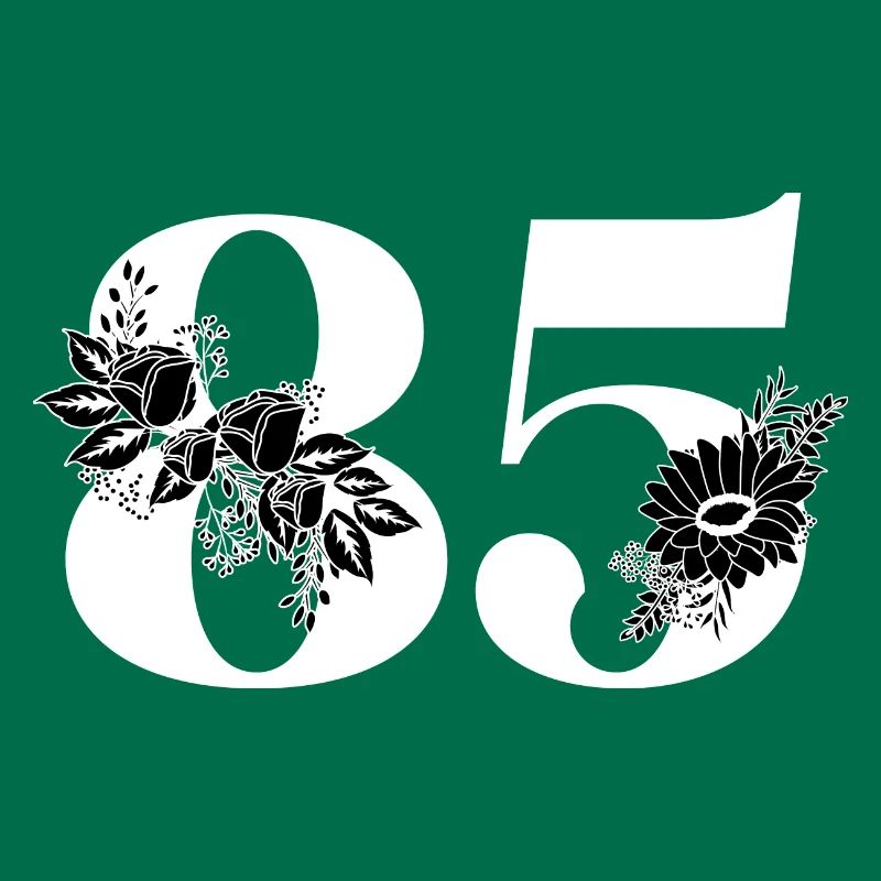 Nummer 85 Schwarze Blumen - 85. Blumengeburtstag