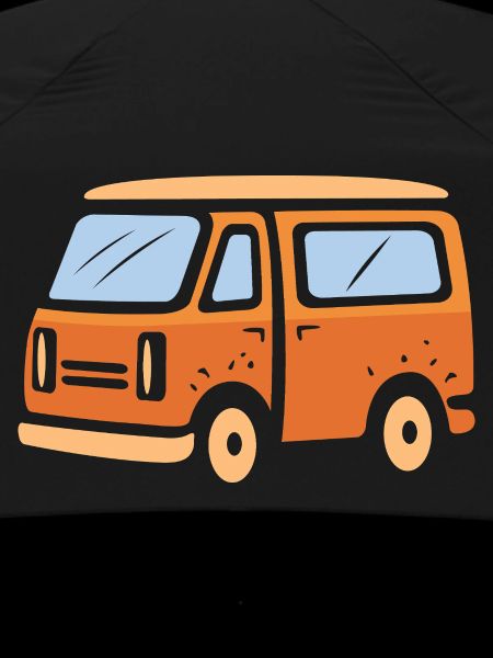 Retro Camper Van Cartoon Illustration