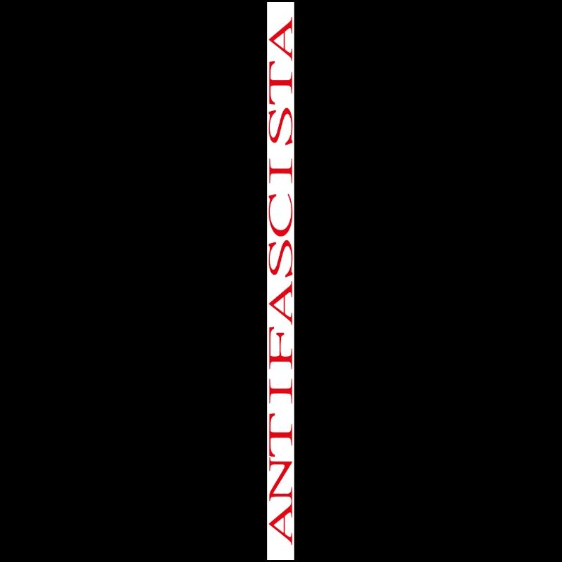 Lettrage antifasciste sur fond blanc vertical