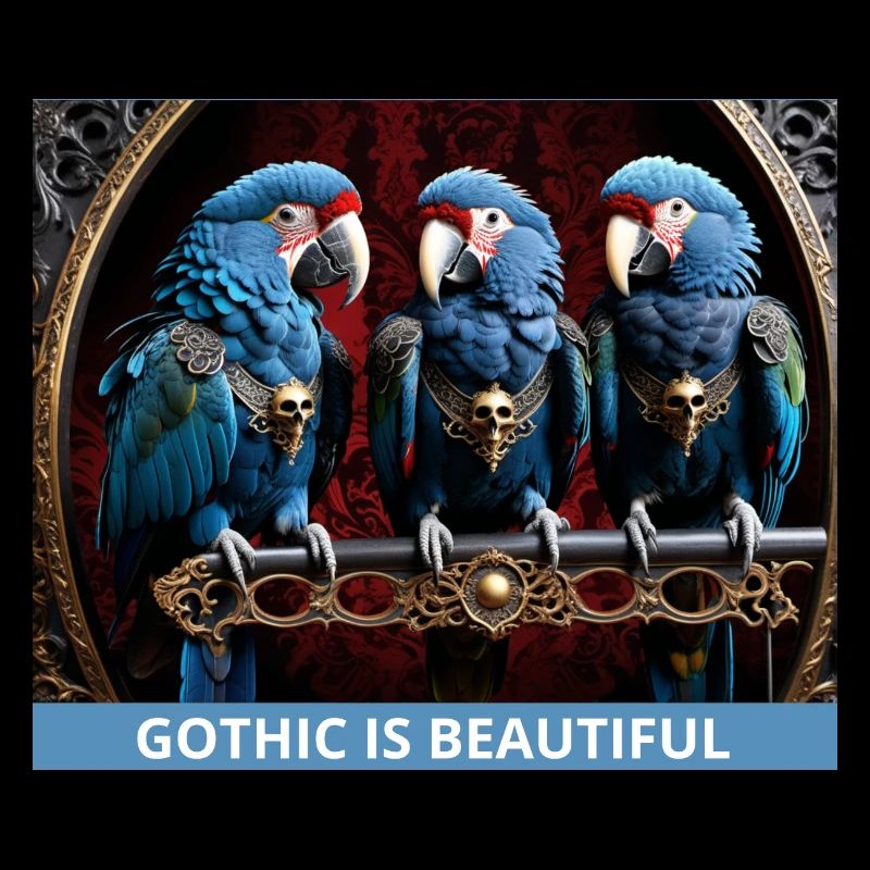 Perroquets bleus gothiques