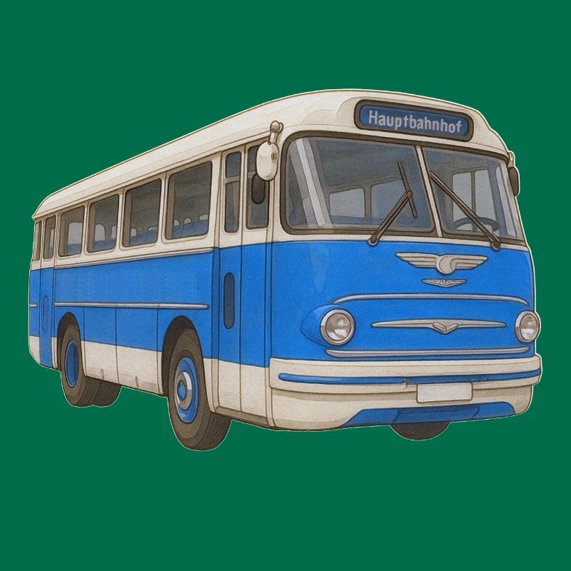Vieux bus bleu