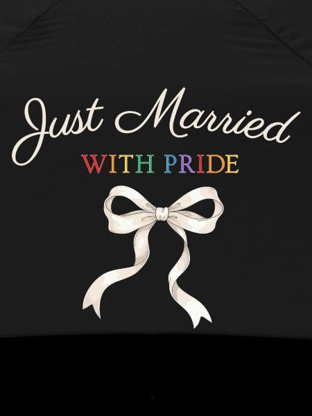 Just Married Pride Bow