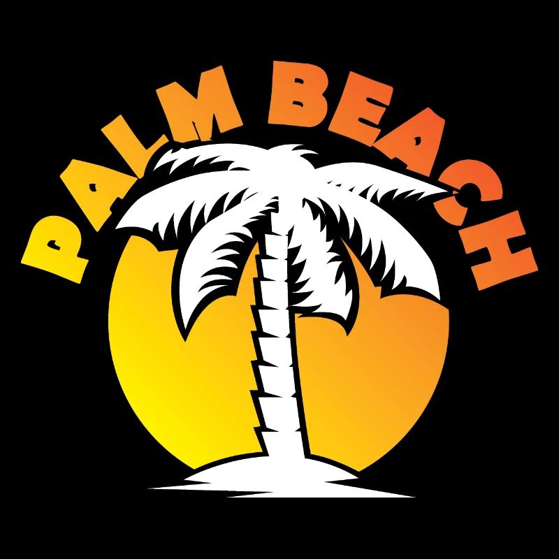 Palm Beach Palm Tree Sun Sunset Icon